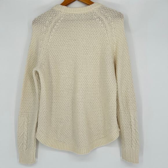 MADEWELL Fisherman Cable Knit Sweater Womens Medium Wool Alpaca Blend Academia - Picture 4 of 6